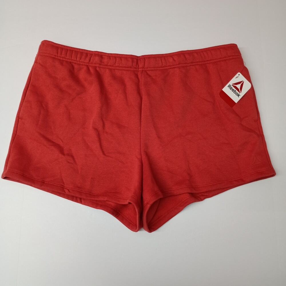 New Women's Reebok Relaxed Fit Squad Fleece‎ Shorts Size 3XL XXXL Baked Apple